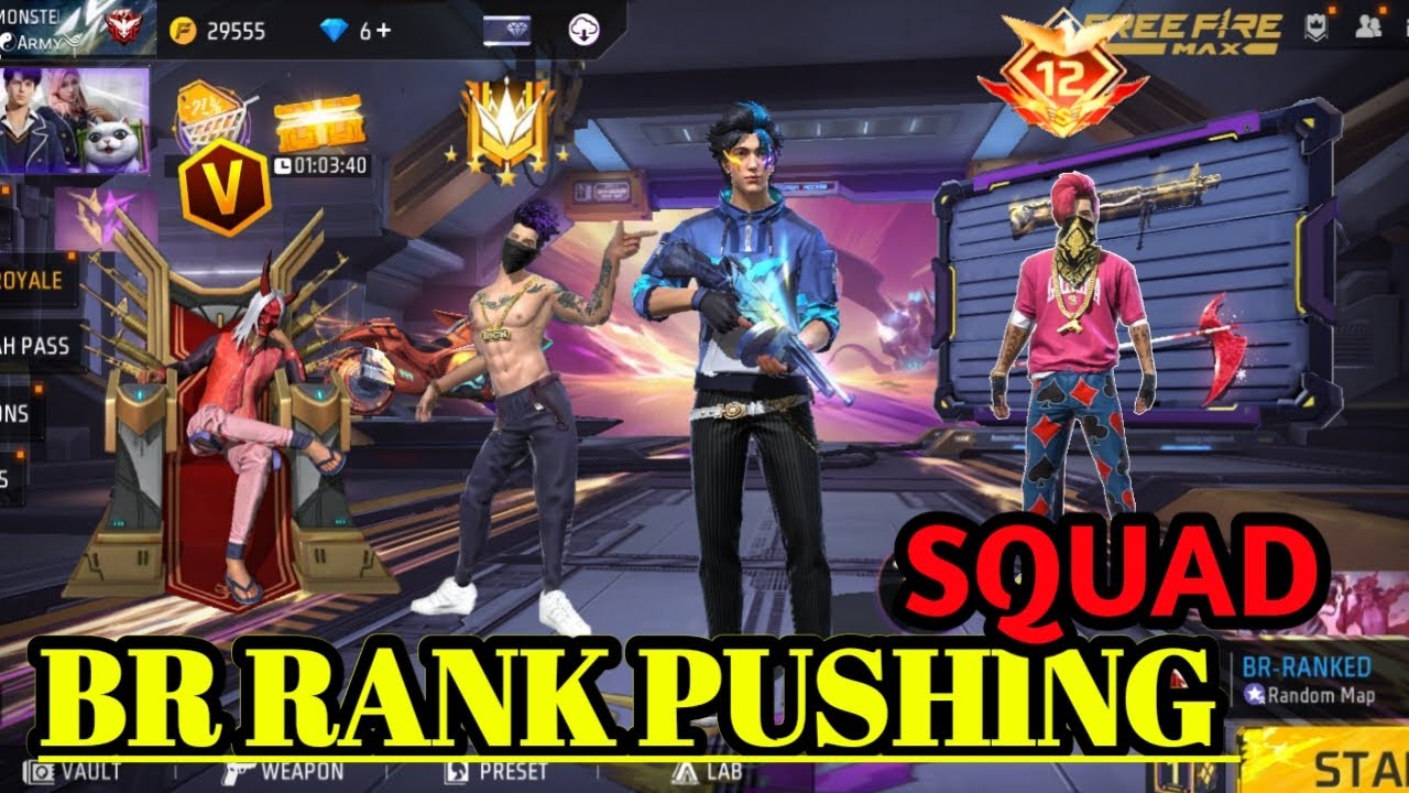 BR RANK PUSH SQUAD TIPS And TRICKS | HOW TO PUSH RANK IN FREE FIRE ...
