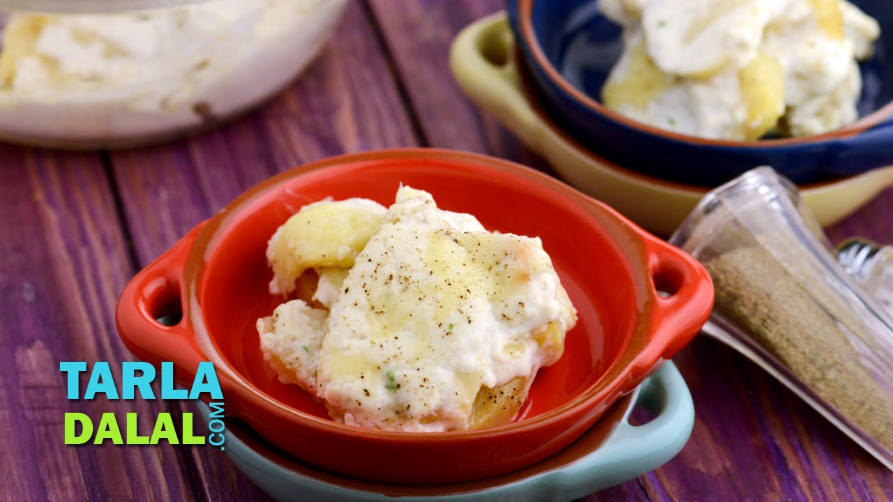 Potato in Cottage Cheese Sauce (Papas a la Huanciana) by Tarla Dalal