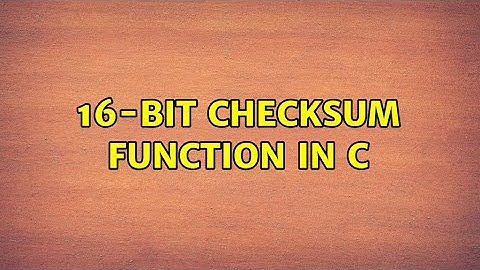 16-bit Checksum function in C