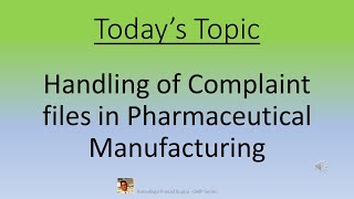Complaints handling in Pharmaceuticals