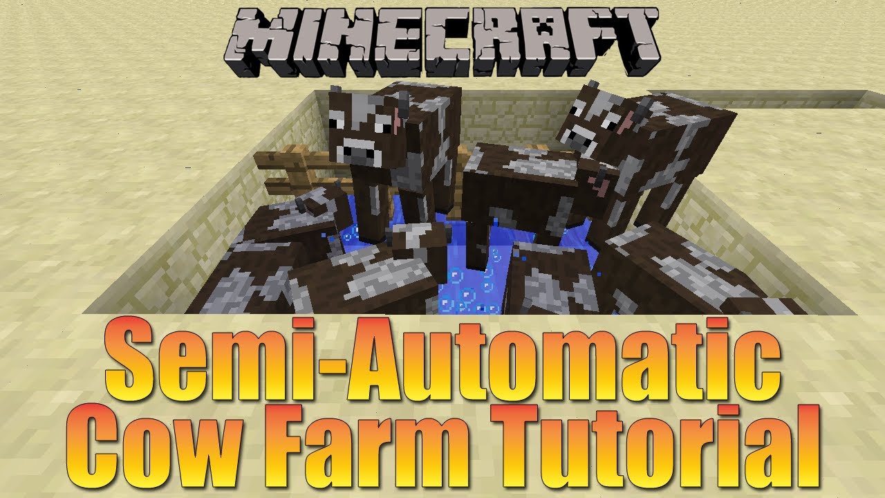 Minecraft SemiAuto Cow Farm Tutorial YouTube