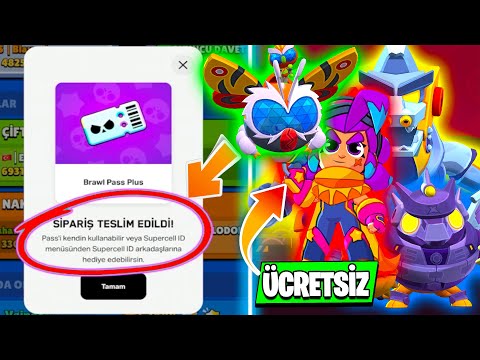 ÜCRETSİZ KOSTÜM | 10 YENİ ÜCRETSİZ ÖDÜL | HEDİYE BRAWL PASS PLUS VEE - Brawl Stars #Godzilla