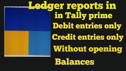 How to show debit entries only credit entries only in ledger reports in tally prime