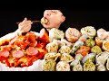 소세지 가득 넣은 엽기떡볶이와 모듬만두 먹방~!! Sausage stir-fried rice cakes, meat dumplings, kimchi dumplings