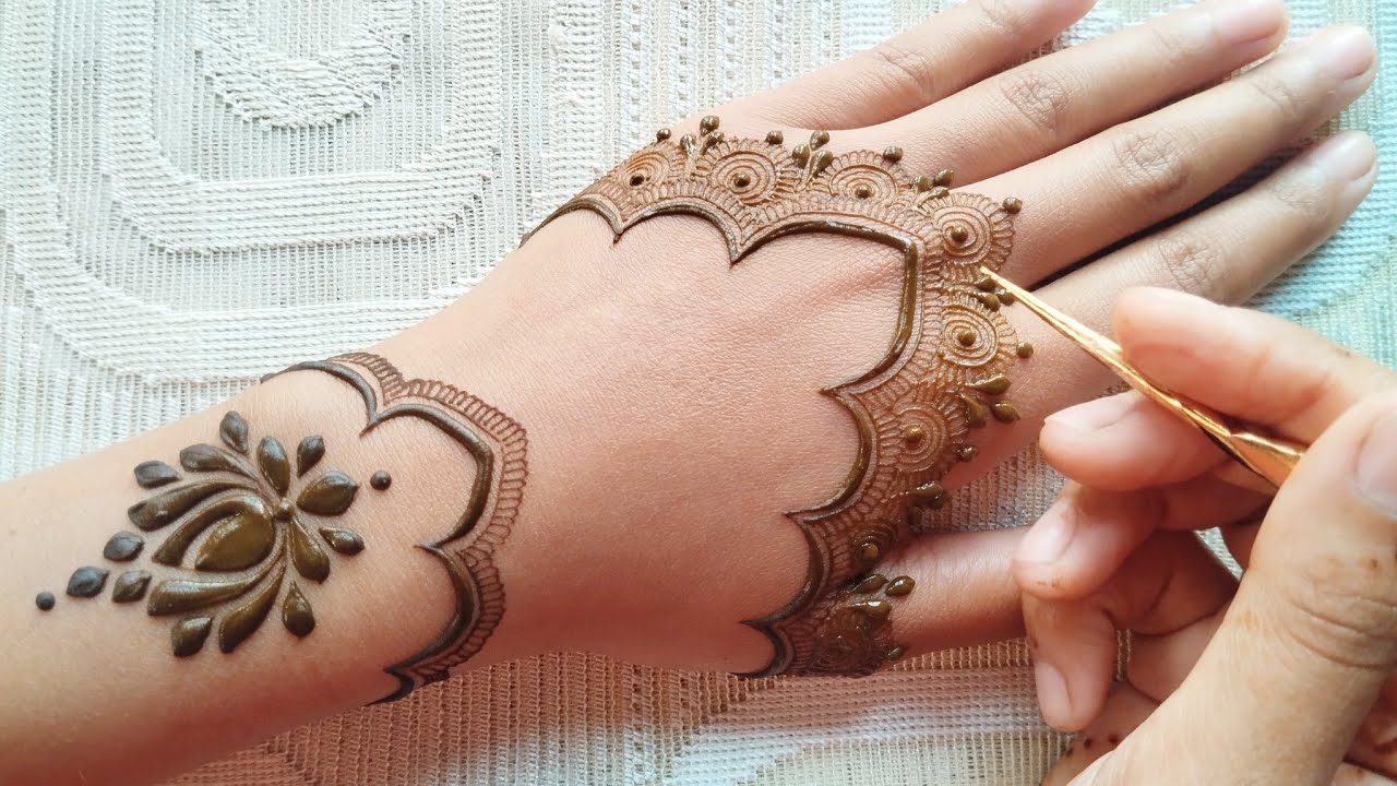 Makar Sankranti special mehndi | Simple mehndi design | Easy mehndi design backhand | Lotus mehandi 