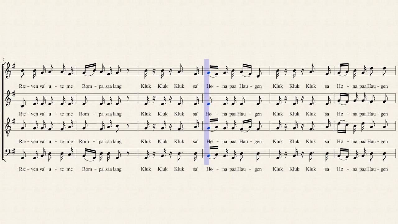 a cappella lyrics Paul paa Haugen (Haslerud) SATB