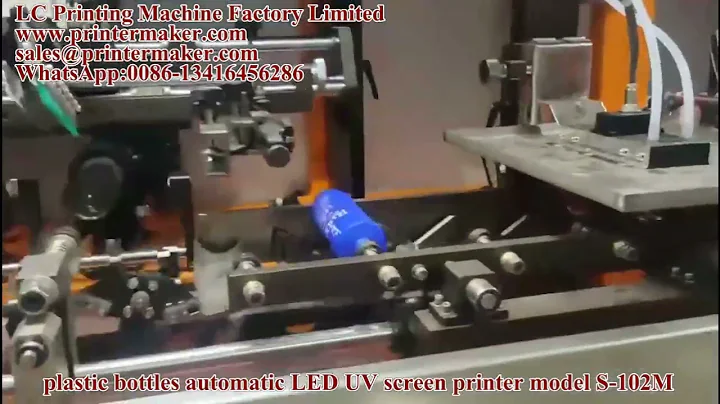 Fully automatic LED UV screen printer on plastic bottles