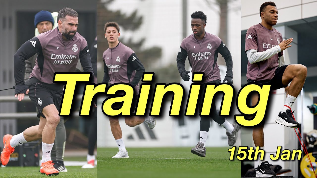 Real Madrid Training 15th Jan: Arda Güler, Vini Jr, Bellingham, Mbappe | Work For Levante Clash