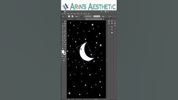 How to draw a crescent moon in adobe illustrator.  #adobeillustrator
