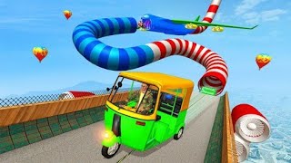 Real Tuk Tuk stunt - Best Auto Rickshaw Race | offroad auto rickshaw Android Gameplay screenshot 4