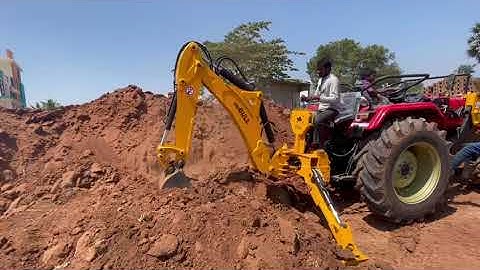 Bull agri Backhoe Loader attachment on mahindra