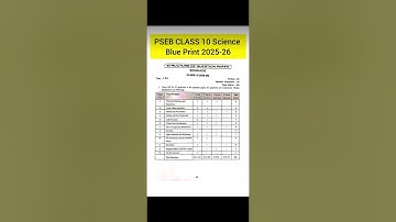 PSEB Class 10 th Science final exam Pre boards 2025 -26 Blueprints