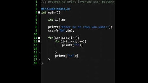 inverted star pattern program #2- C programming #shorts #ytshorts #coding #programming #hashcoder