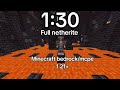 Minecraft bedrock/mcpe 1.21+ speedrun full netherite 1:30 min 