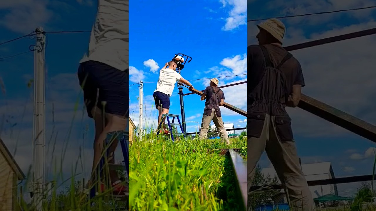 🔥Как установить откатные ворота своими руками на сваях🔥 - YouTube