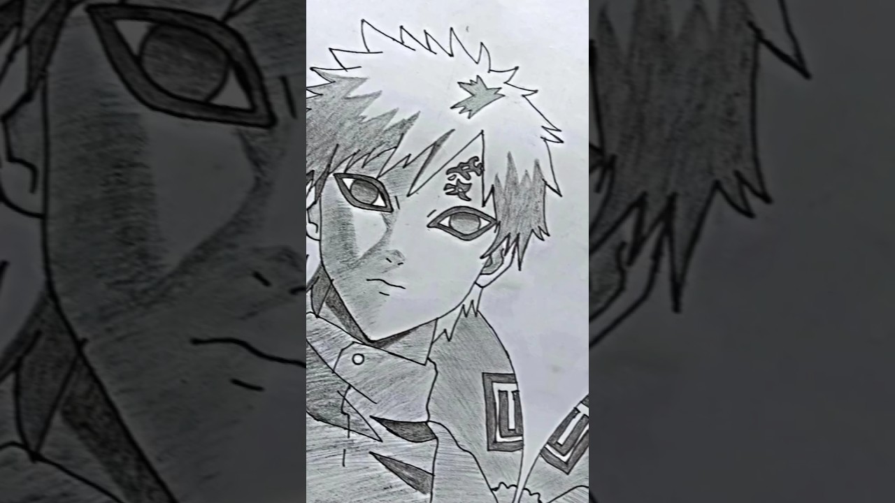 gaara drawing and edit 🔥anime sketch