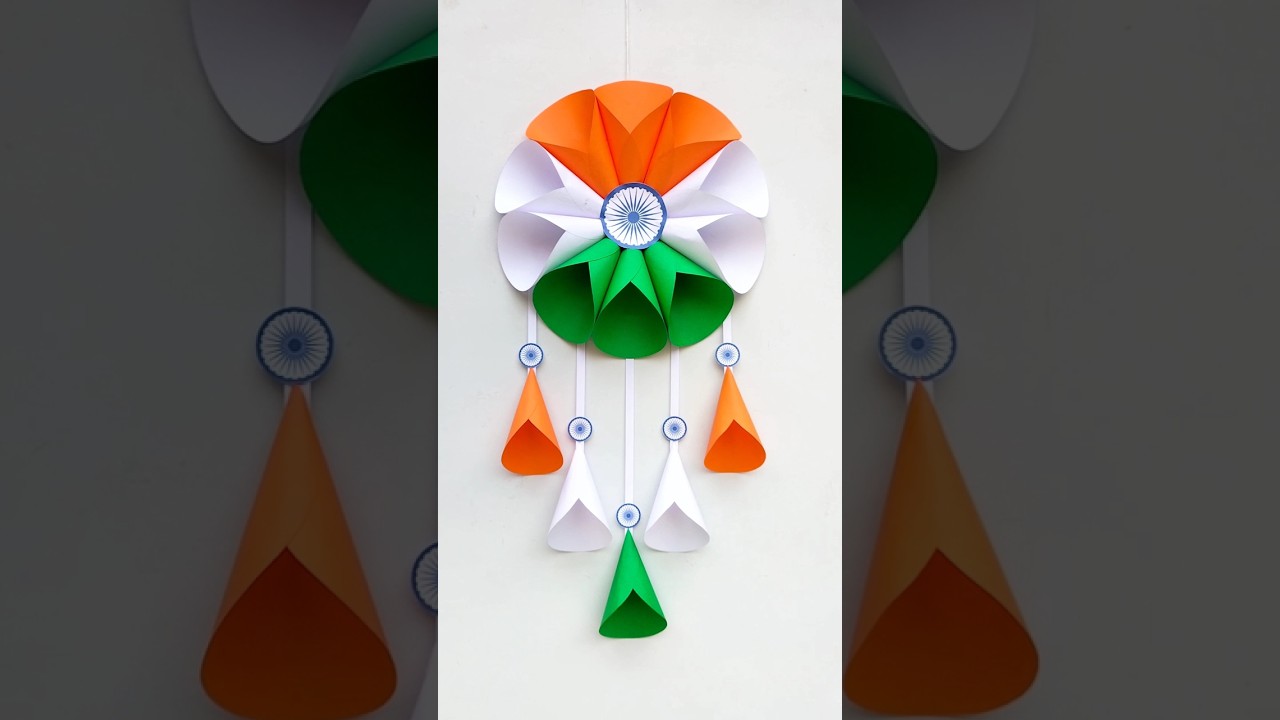 DIY Republic Day special tricolor wall hanging ideas #shorts