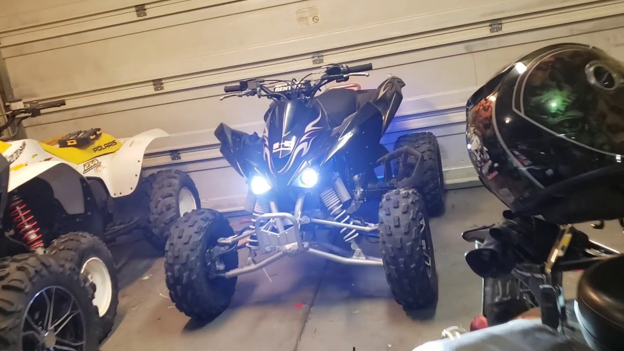 Kfx 450r headlight mod/conversion/2008 YouTube