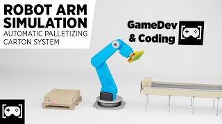 ROBOT ARM SIMULATION - Robotic Palletizing System | Blender 3D screenshot 2