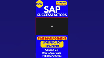 SAP SuccessFactors Time Management Training Online Class 6 15th July 2025 #sapsuccessfactorstraining