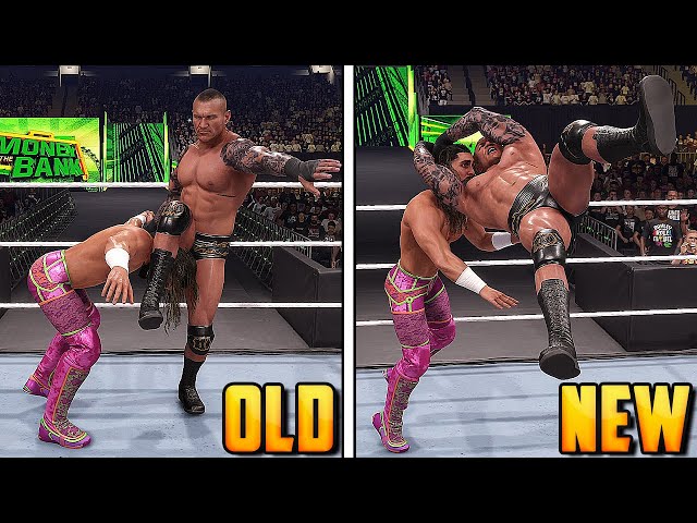 50 OLD vs NEW FINISHERS in WWE 2K24 !!! class=
