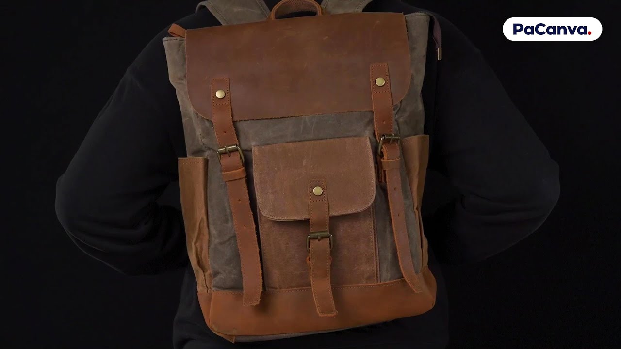 Make Your Own Waxed Canvas Backpack with Leather Accent 