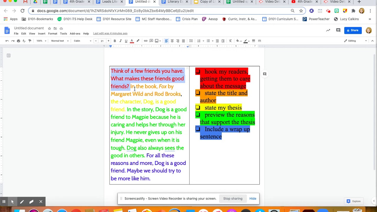 4th Grade Lit Essay: Lead - YouTube