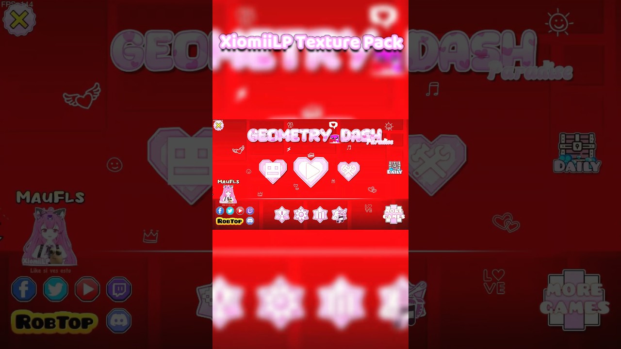 MI TEXTURE PACK!!! GD 2.2!!! HIGH Y PC!! #texturepack #vtuber #extremedemon #gd #streamer #girl