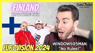 SPANISH REACTS 🇫🇮 WINDOWS95MAN "NO RULES!" | FINLAND EUROVISION 2024 | Live Reaction and Review!