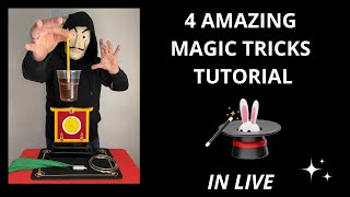 4 AMAZING MAGIC TRICK TUTORIAL IN LIVE 😉🎩🪄 #magic #magic #live #trending #viral #viralvideo