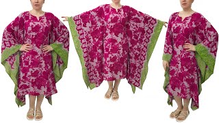 💥 VERY EASY ! NO PATTERN ! Butterfly Kaftan Dress Cutting and Stitching