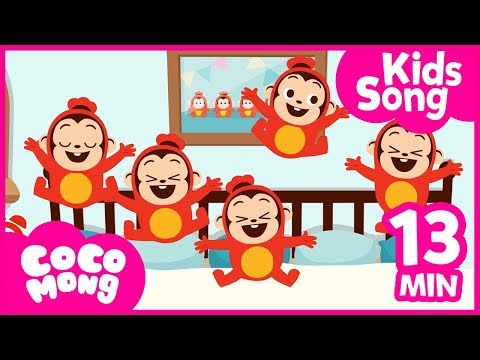 five-little-monkeys-and-more│-english-compilation-│-nursery-rhymes-for-children-│-cocomong-kids-song