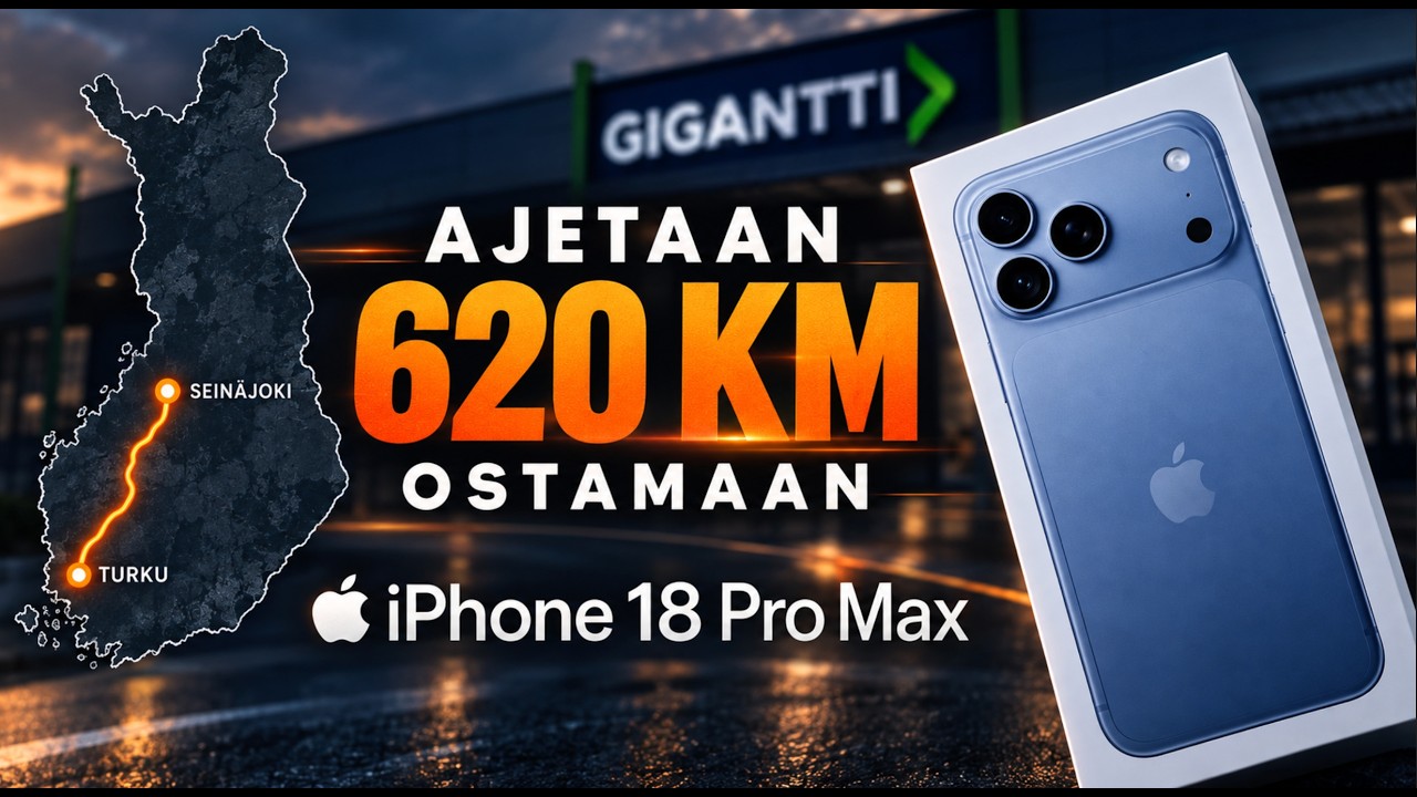 Ajetaanko 620 km puhelimen takia?! 📱 iPhone 18 Pro Max -ostosreissu