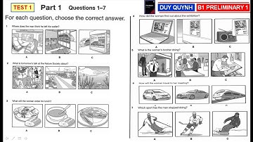 B1 PRELIMINARY 1        #pet2020        #b1preliminary1      #pet2020test1part1