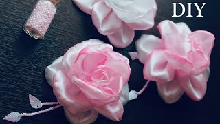 Розы из атласных лент / DIY Satin Ribbon Rose hair Clips / Rosas de cintas kanzashi Розы из атласных лент / DIY Satin Ribbon Rose hair Clips / Rosas de cintas kanzashi