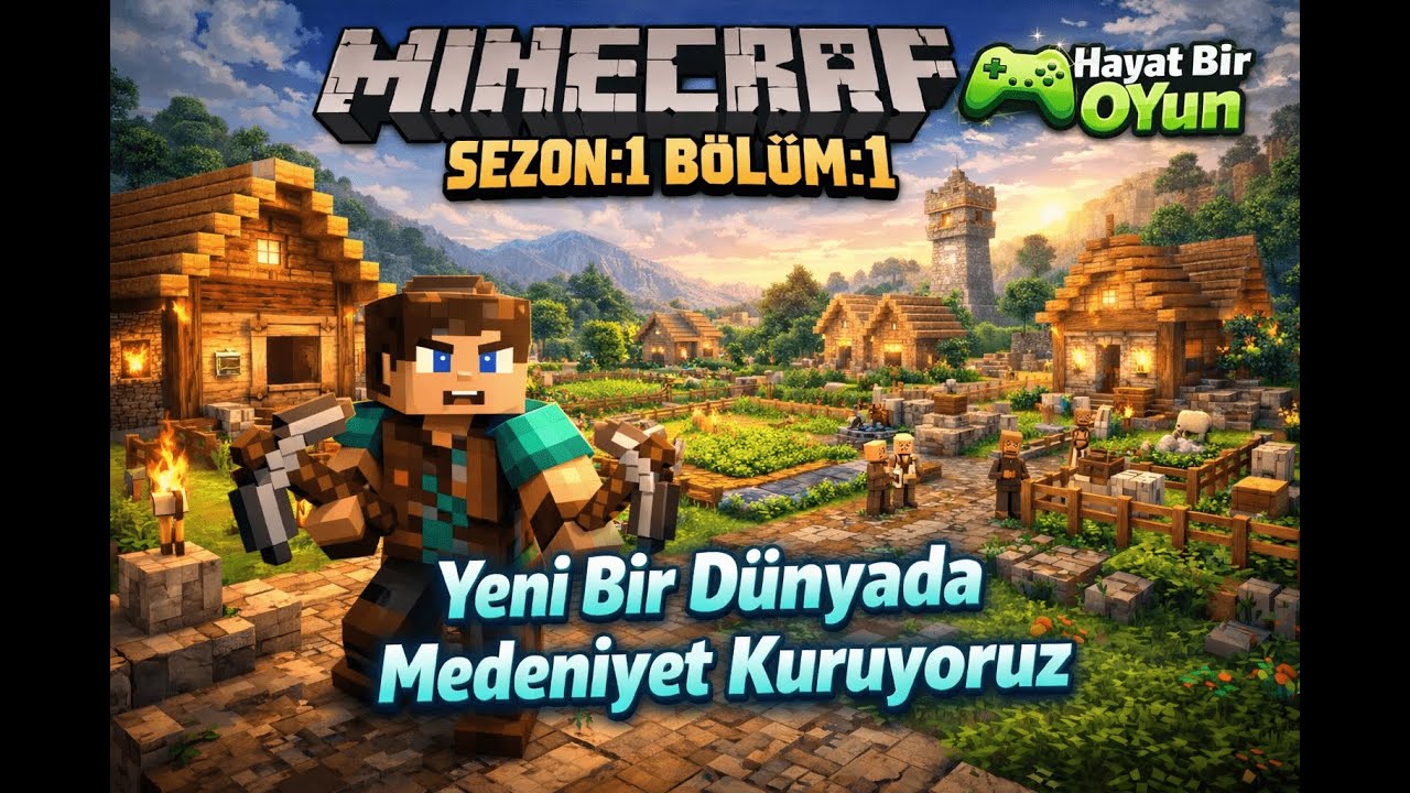 Minecraft Sezon:1 Bölüm:1 Bu Yeni Dünyada Bir Medeniyet Kuruyoruz.