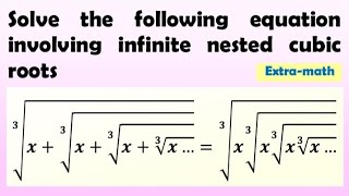 Infinite nested cubic roots equation
