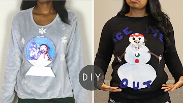 DIY Ugly Christmas Sweaters | 3D Light-Up Snow Globe & Iced Out Snowman