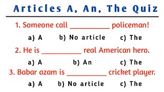 Articles A An The No Articles Quiz | Articles Grammar Quiz | #LadlaEducation