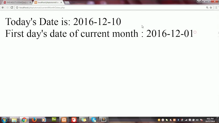 How to get first and last date of current month in PHP