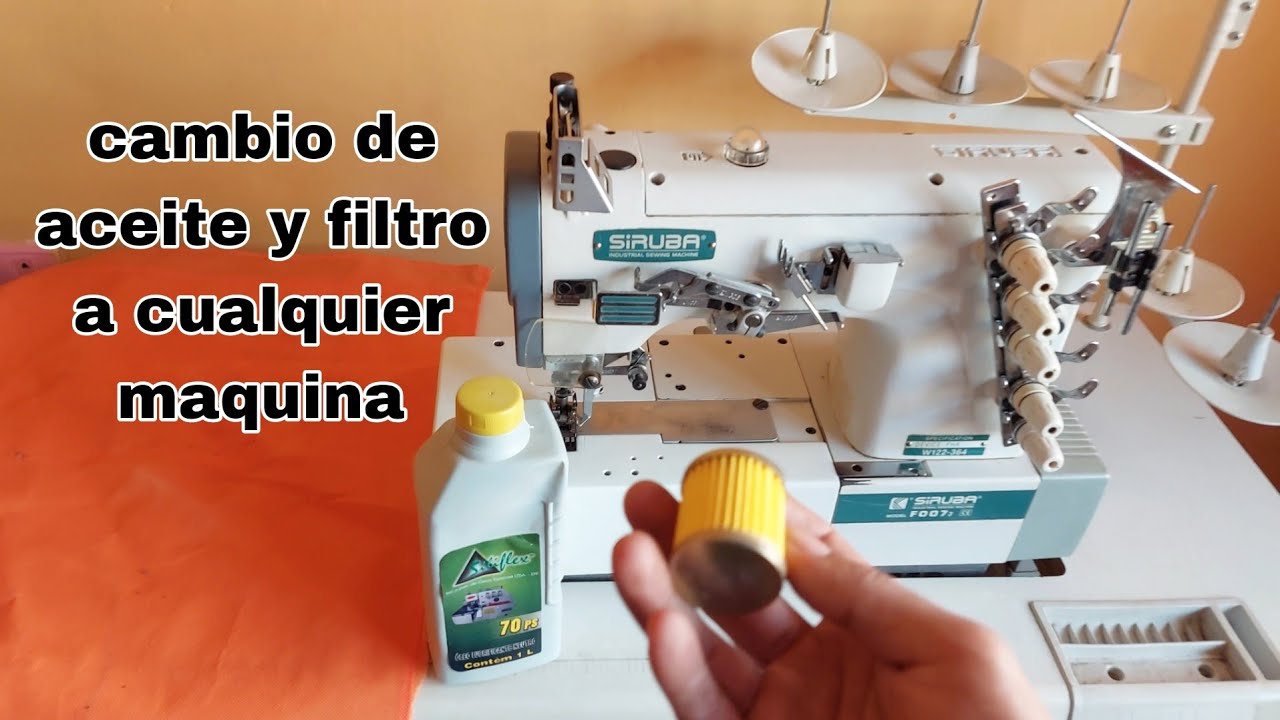 como hacer el cambio de aceite y filtro a la maquina de coser industrial collareta,collarín.