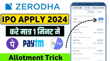 Zerodha IPO Apply 2024 |Zerodha IPO Apply Kaise Kare | How to Apply Ipo in Zerodha