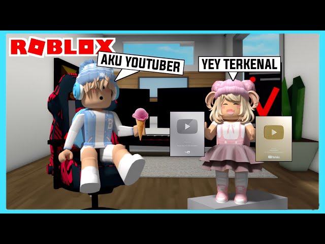 Aku Dan Adiku Menjadi Youtuber Paling Terkenal Di Roblox Brookhaven ft @Shasyaalala class=