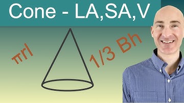 Cone Lateral Area, Surface Area and Volume