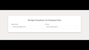 Multiple Dropdown List Using PHP MYSQL PDO