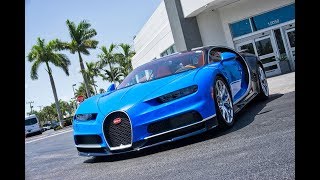 BUGATTI Chiron 1500HP BEAST - Veyron LaFerrari Pagani Hypercar Traffic at Prestige Imports Miami Bugatti Chiron Red Miami