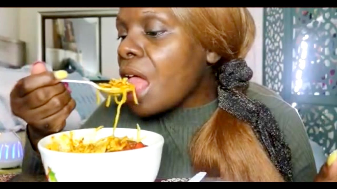 Spaghetti ASMR Eating Sounds Ramble +Recipe