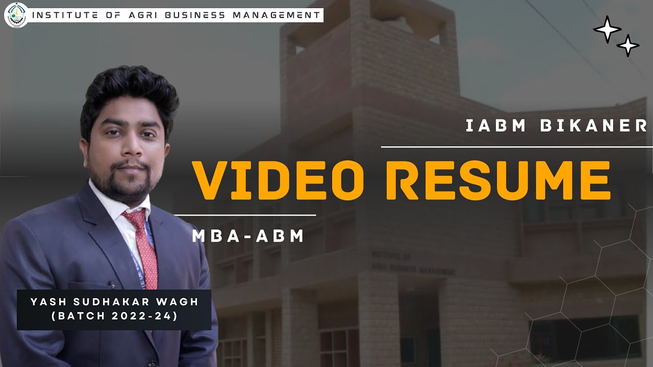 Mr.Yash Sudhakar Wagh (22-24) || Video Resume ||IABM Bikaner ||