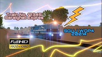 TRAIN NO. 12345 SARAIGHAT EXPRESS /MUSICAL HONKING SHOW WITH LHF SGUJ WDP4/UTKRISHT RAKE// IN TRAINZ