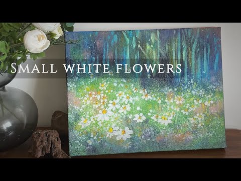 Easy Acrylic Painting | Small white Flowers 大花咸豐草 | 丙烯 壓克力畫